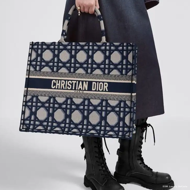 Cheap Book Tote Canvas Motif Blue Dior Macrocannage 0605 Luxury